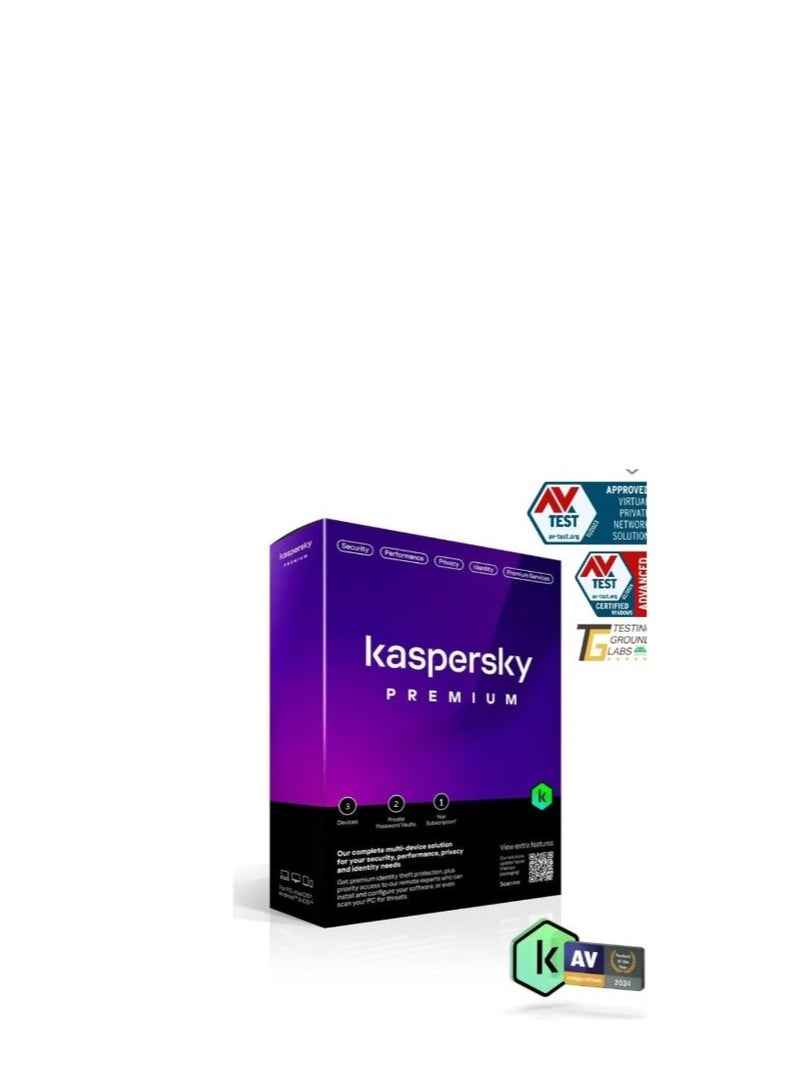 Kaspersky Premium Total Security for 3 Devices - 2 Private Password Vaults - 1 Year Subscription| Box W/o CD | KL1047I5CFS-SLIM - Image 2